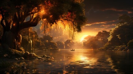 Enchanted Sunset River