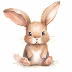 Fototapeta premium Adorable Baby Bunny Illustration - Cute Rabbit Art for Children's Room Decor and Greeting Cards