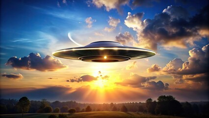 mysterious UFO flying in the sky
