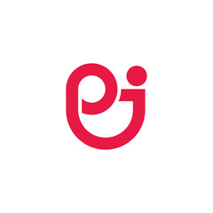 letters pi ei happy fun simple design logo vector