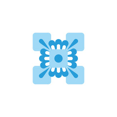 squares blue splash water symbol logo vector