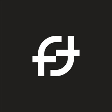 letters fst simple negative space geometric logo vector