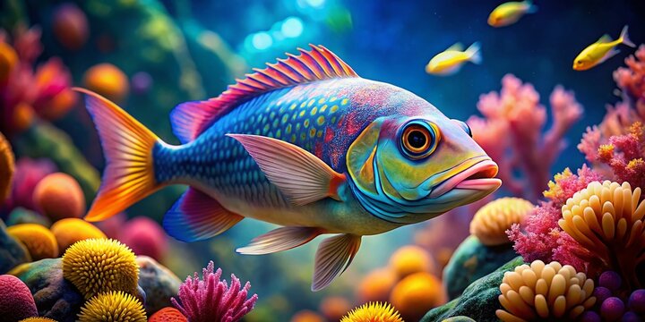 Stunning Portrait Photography of Minos Fish in Vibrant Aquatic Environment