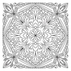Simplicity Manifestation mandala coloring book page. Easy Mandala Coloring Book Pages for Adults to Relax