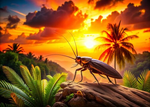 Stunning Silhouette of Waldschabe in Sri Lanka's Lush Landscape for Nature Lovers