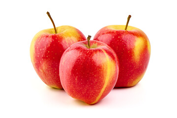 Red empire apples, isolated on white background.