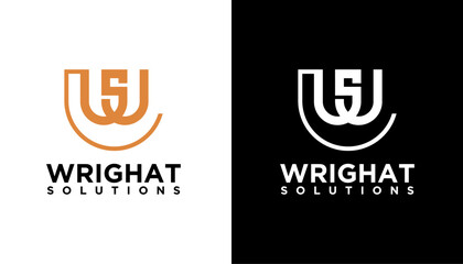 WS SW Alphabet Letter logo design. icon modern Initial Vector symbol.