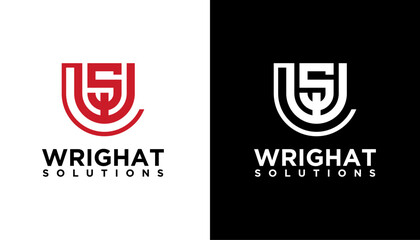 WS SW Alphabet Letter logo design. icon modern Initial Vector symbol.