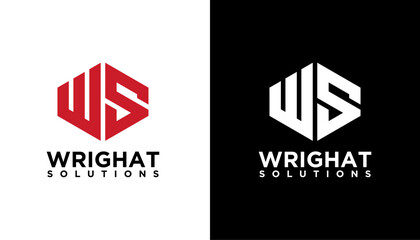 WS SW Alphabet Letter logo design. icon modern Initial Vector symbol.