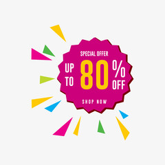 Sale up to 80% off label sticker, Gold round circle zigzag Edge badge icons for advertising discount product ,Golden vector design shiny for packaging design element or shopping website