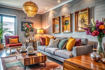 Stylish Home Interior Design with Modern Decor and High Depth of Field for Stunning Visual Appeal