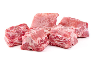 Obraz premium Raw pork ribs pieces isolated on white background.