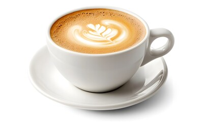 Naklejka premium Cup of coffee latte isolated on white backgroud with clipping path 