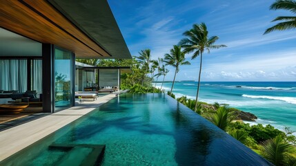 Obraz premium Luxurious Tropical Villa with Breathtaking Ocean View
