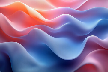 Obraz premium Flowing Waves of Pastel Colors in 3D