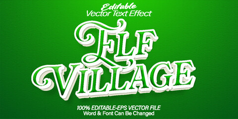 Elf Village Elegant Vector Text Effect Editable Alphabet Green Mystical