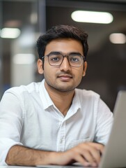 Obraz premium Professional Indian Man Working on Laptop