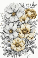 white and yellow flowers