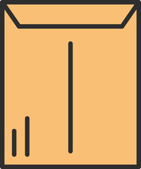 カラー教材道具関連の単品アイコン　封筒