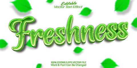 Freshness Vector Text Effect Editable Alphabet Green  Clean Mint Soft