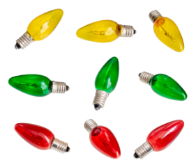 set of colorful bulbs