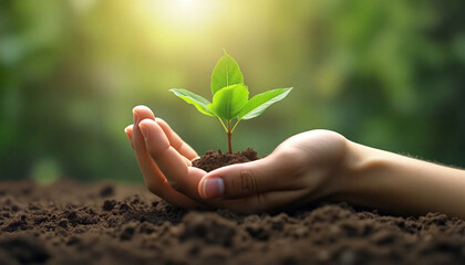 plant in hands