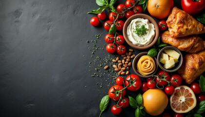 vegetables on a board, vege frame