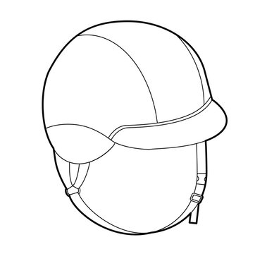 recommend clip art: Riding Half Helmet Equestrian Hat with chin band. Head Fashion accessory cap clothing technical illustration. Vector headgear for Men, women style, flat template CAD mockup sketch outline isolated
