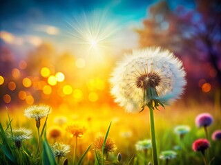 Vibrant Dandelion Colors in Nature - Perfect for Spring and Summer Themes
