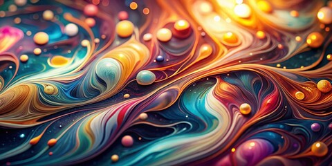 Vibrant Vector Hand Painted Liquid Marble Covers with Bokeh Effect for Abstract Backgrounds