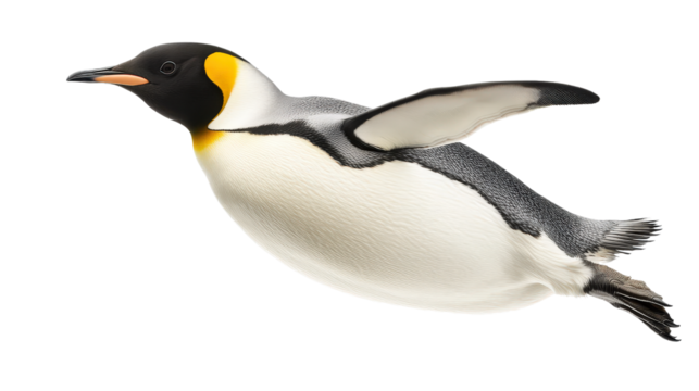 happy penguin jumping, isolated, transparent, png background