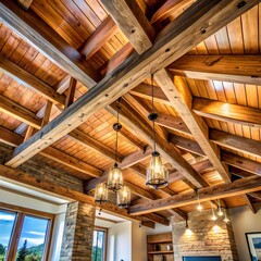 Wooden beams to add rustic charm. generative ai