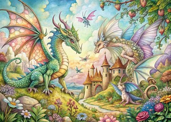 Obraz premium Vintage Mythical Coloring Pages for Adults - Enchanting Designs for Relaxation and Creativity