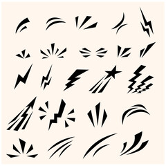 Set of comic manga hand drawn With illustration style doodle and line art