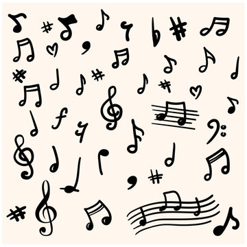 Music notes on a background cream