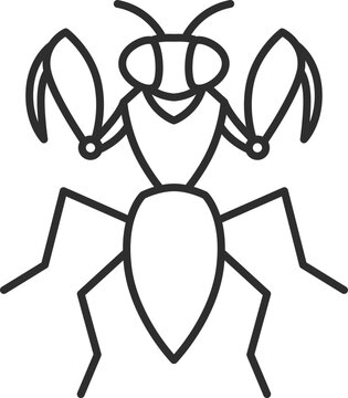 black praying mantis outline clip art preview