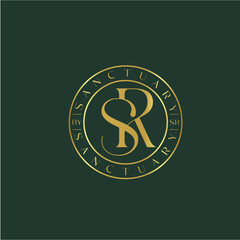 SR feminine unique luxury weddings jewelry logo design