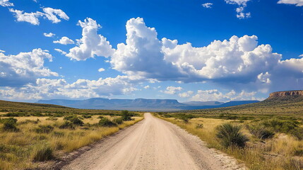 Endless Horizons of Desert Roads and Open Skies