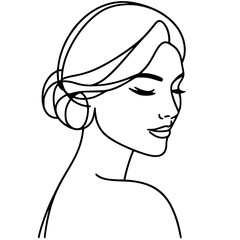 Silhouette portrait of beautiful woman