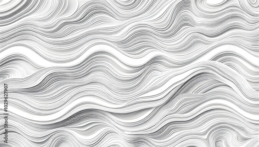 Canvas Prints wavy abstract seamless pattern and background isolated with white highlights, png