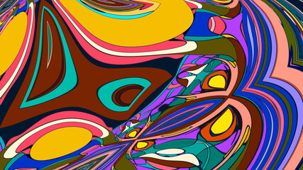 Abstract colorful fluid psychedelic background for Summer Music 2025