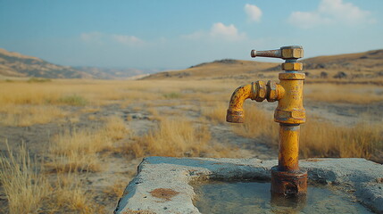 Parched Earth Meets Fading Water with a Tap in Crisis