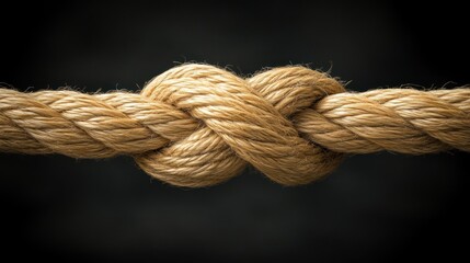 A Close-Up of a Tightly Woven Rope Knot