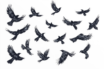 Obraz premium Birds Flying Out of Feathers, Tattoo Art