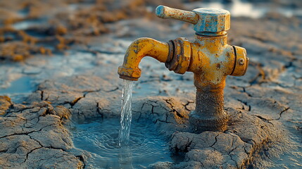Parched Earth Meets Fading Water with a Tap in Crisis