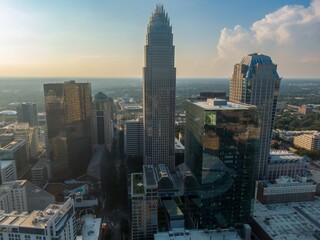 The Bank of America Corporate Center and downtown city skyline, Charlotte, North Carolina, United...