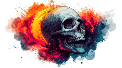 Colorful Artistic Skull - Vibrant and Creative Anatomy