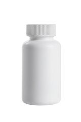 White medicine bottle isolated on white background.