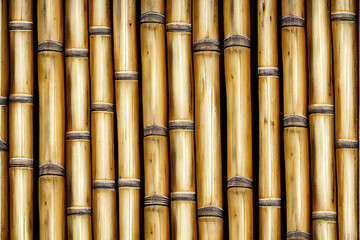 Fototapeta premium Bamboo texture background with natural golden tones and vertical alignment