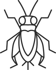 Obraz premium 線画ミニ昆虫の単品アイコン コオロギ